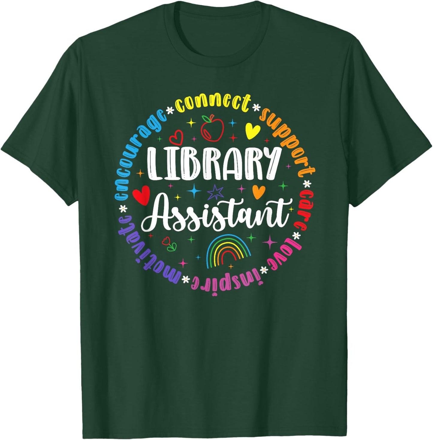Library Assistant Appreciation Circle Librarian Assistant T-Shirt - T-Shirt | Forest