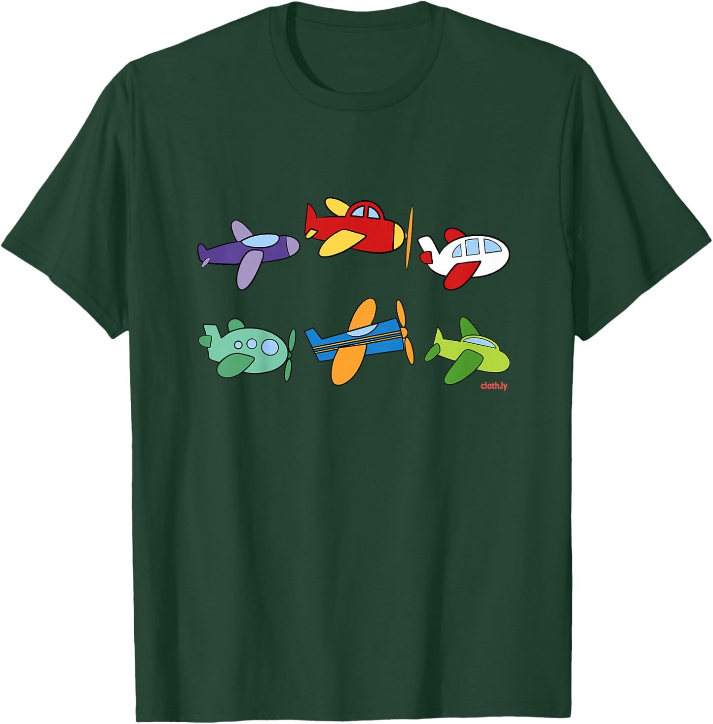 Types of Airplanes Boys Planes Future Pilot T-Shirt - T-Shirt | Forest