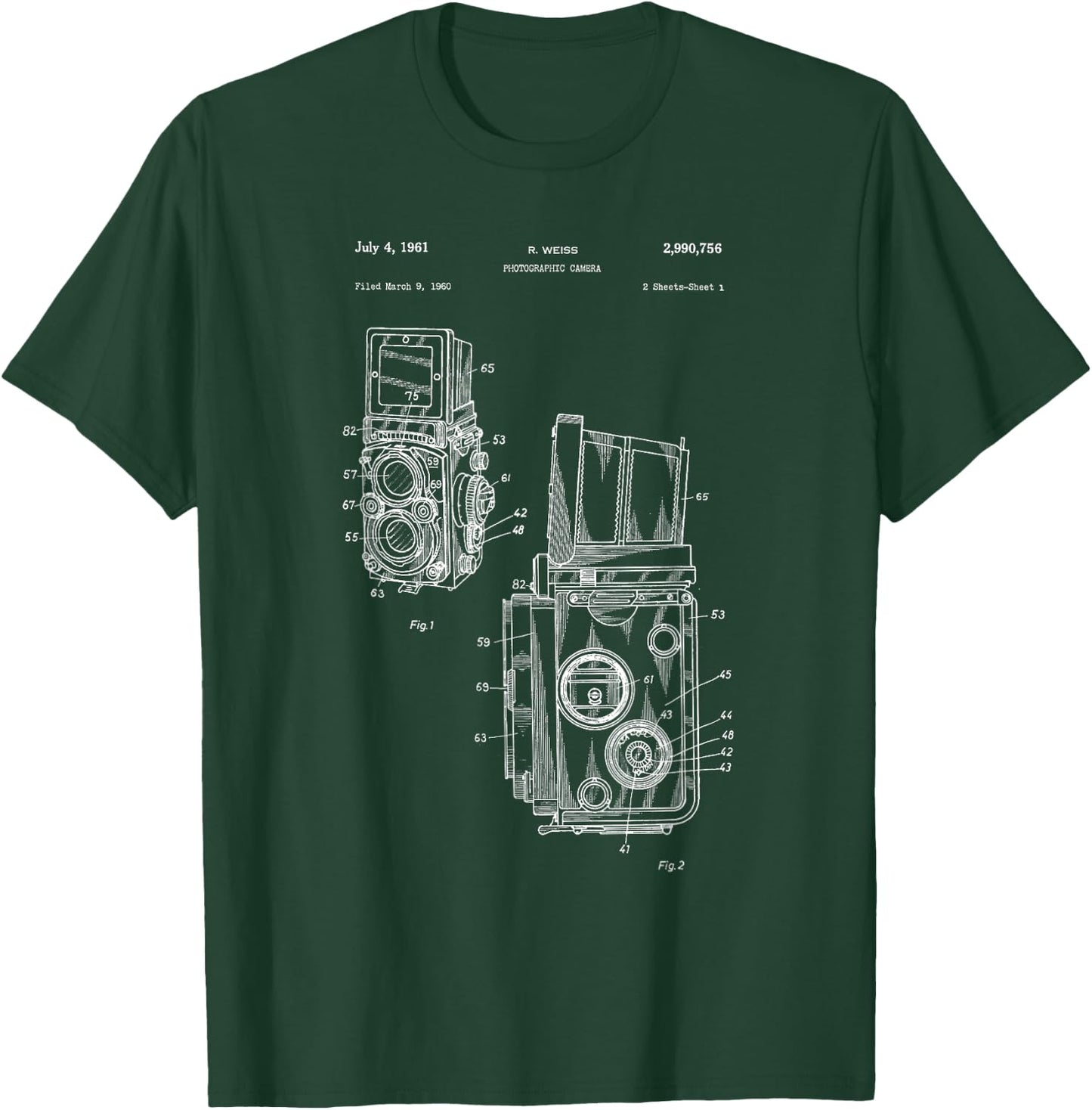 TLR Twin Lens Reflex Camera Patent T-Shirt - T-Shirt | Forest