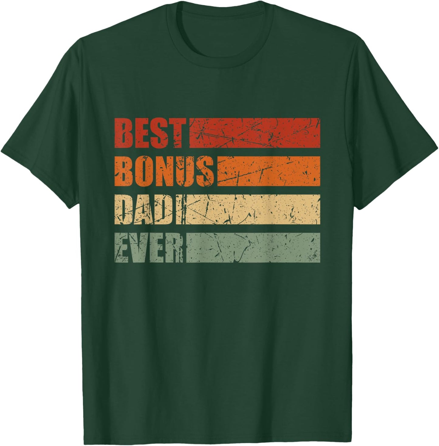 Vintage Best Bonus Dad Ever Stepdad Fathers Day Step Dad T-Shirt - T-Shirt | Forest