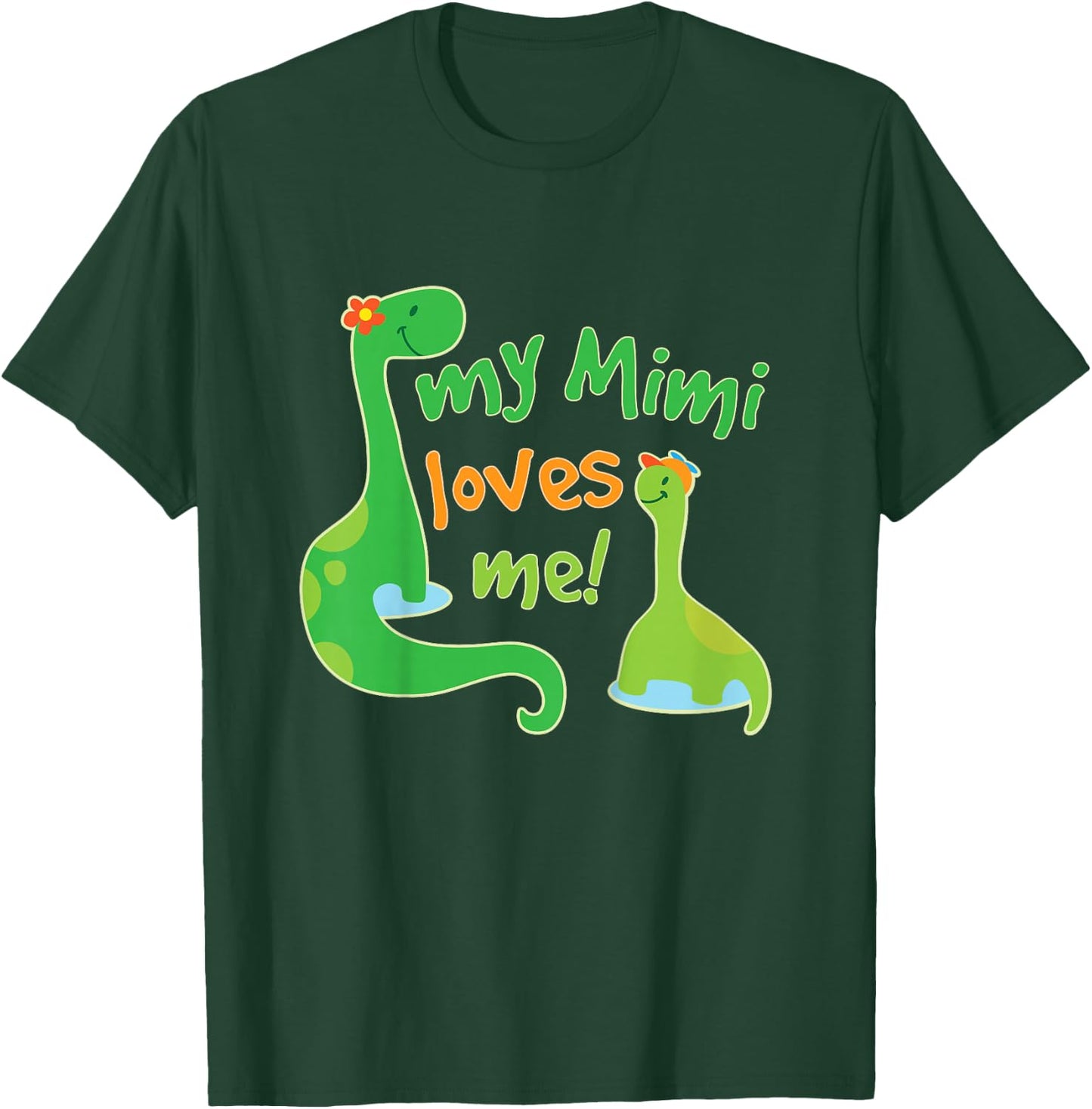 Kids My Mimi Loves Me Grandson Dinosaur T-Shirt - T-Shirt | Forest