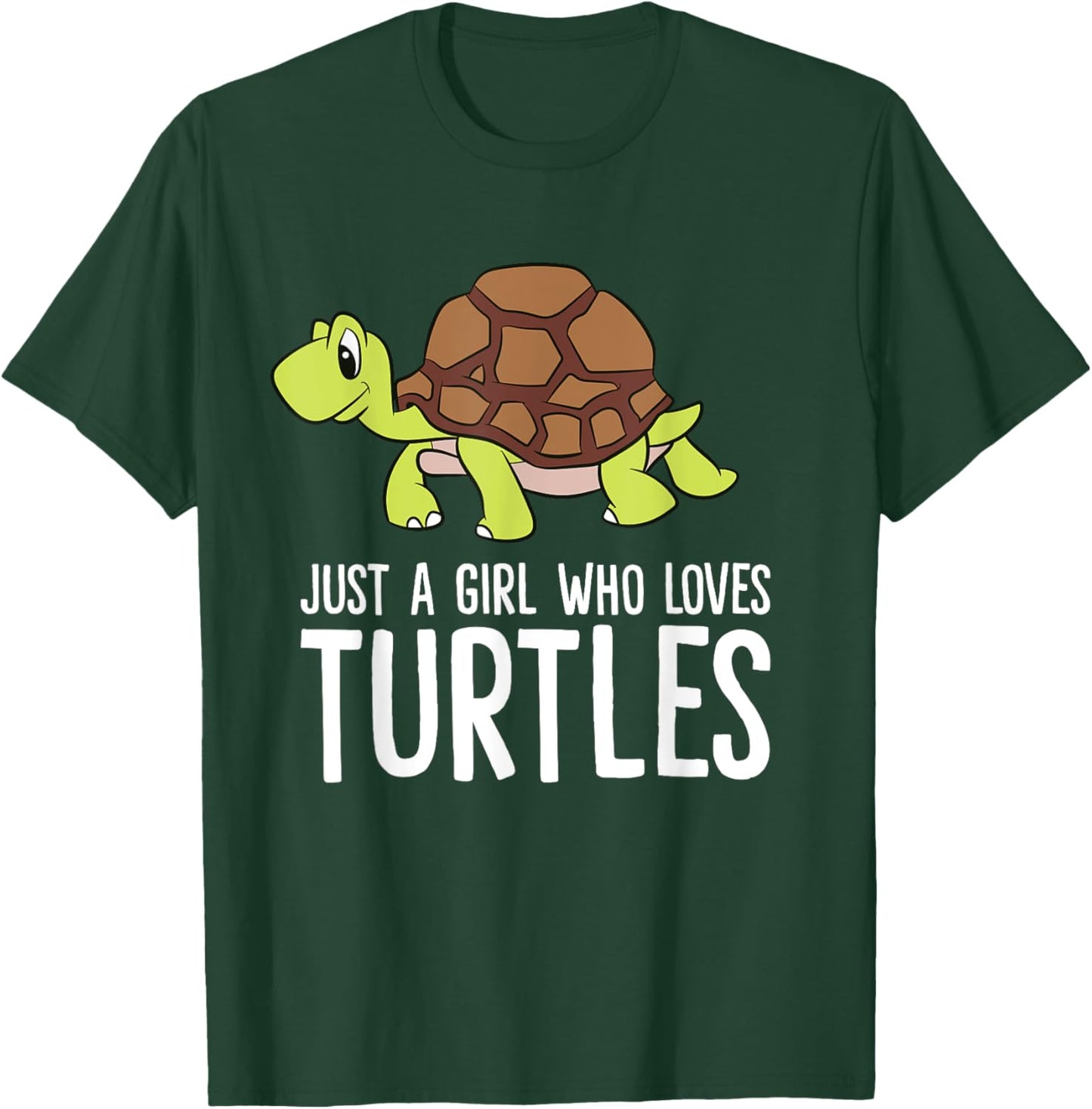 Just a Girl Who Loves Turtles Cute Turtle T-Shirt - T-Shirt | Forest