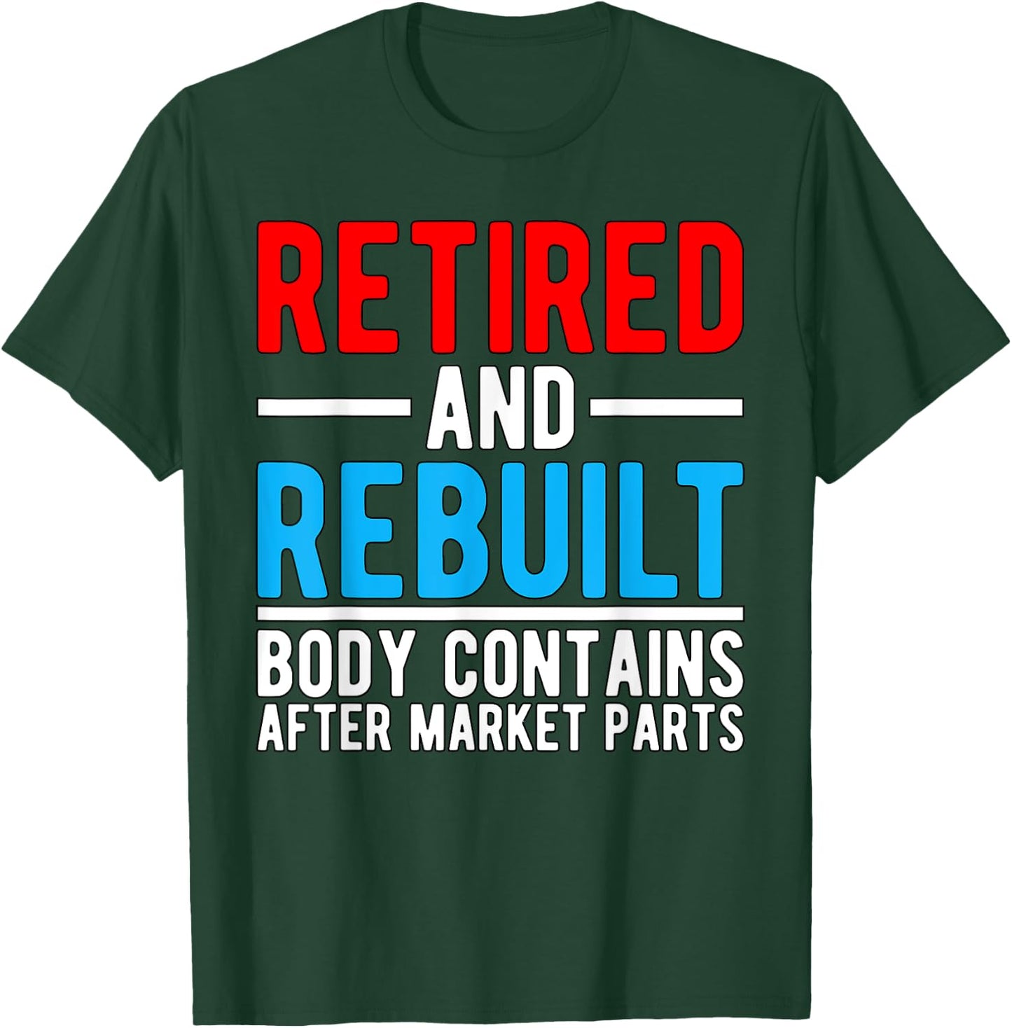 BW Surgery Retired and Rebuilt Hippie Theme Medical Replacement Parts , Men's Black Small Classic Fit Short Sleeve T-Shirt - T-Shirt | Forest