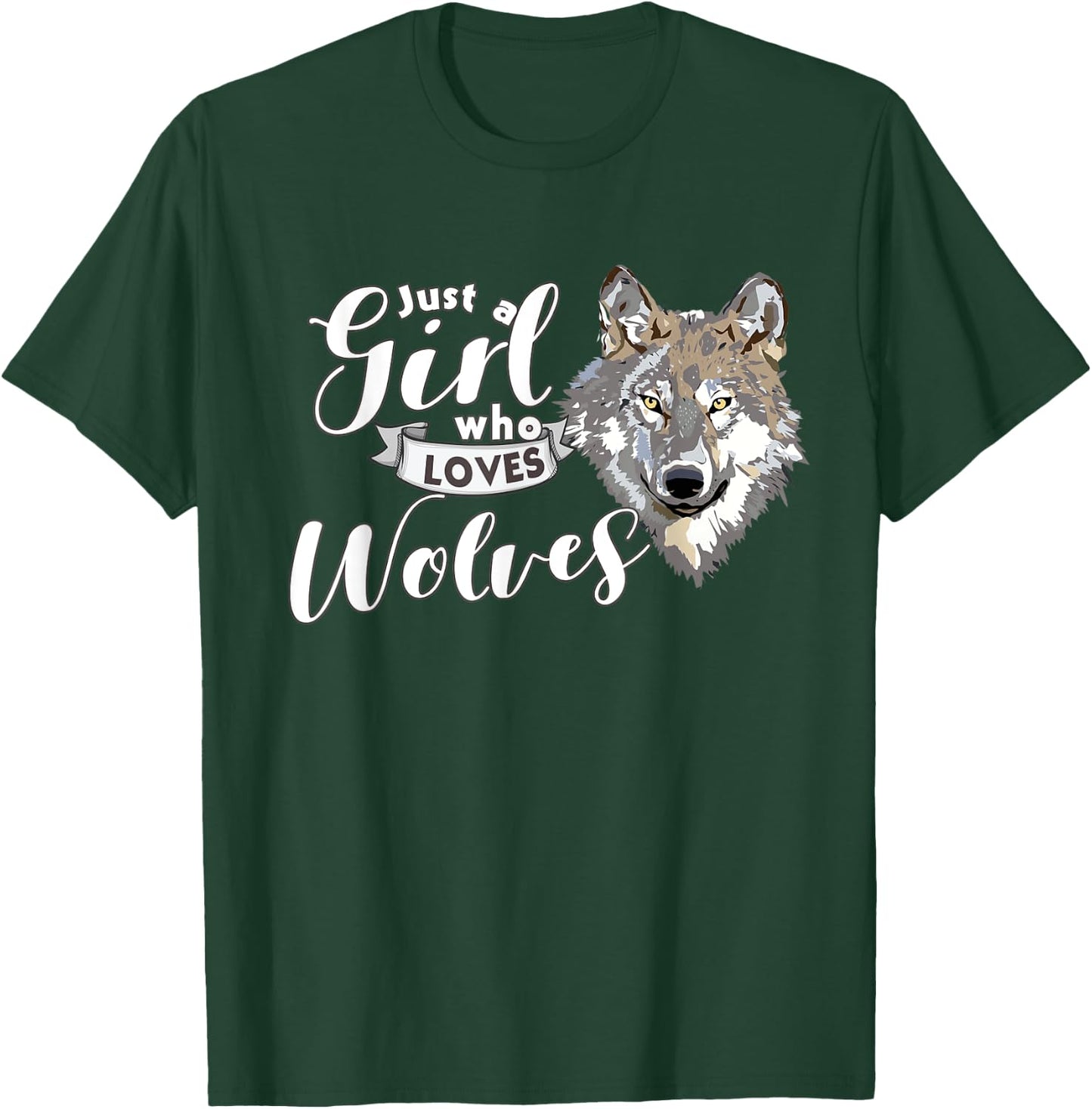 Just a Girl Who Loves Wolves Cute and Girls T-Shirt - T-Shirt | Forest