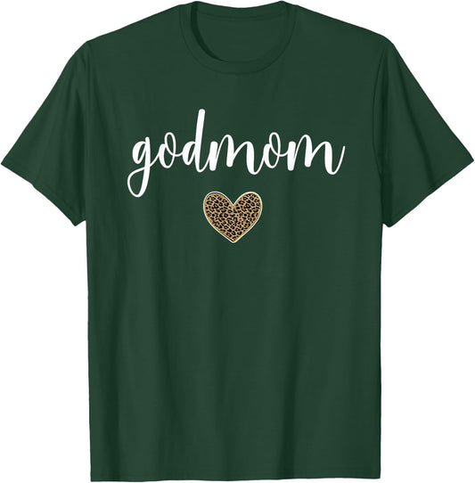 Godmom Heart Best Godmom Godmother Appreciation T-Shirt - T-Shirt | Forest