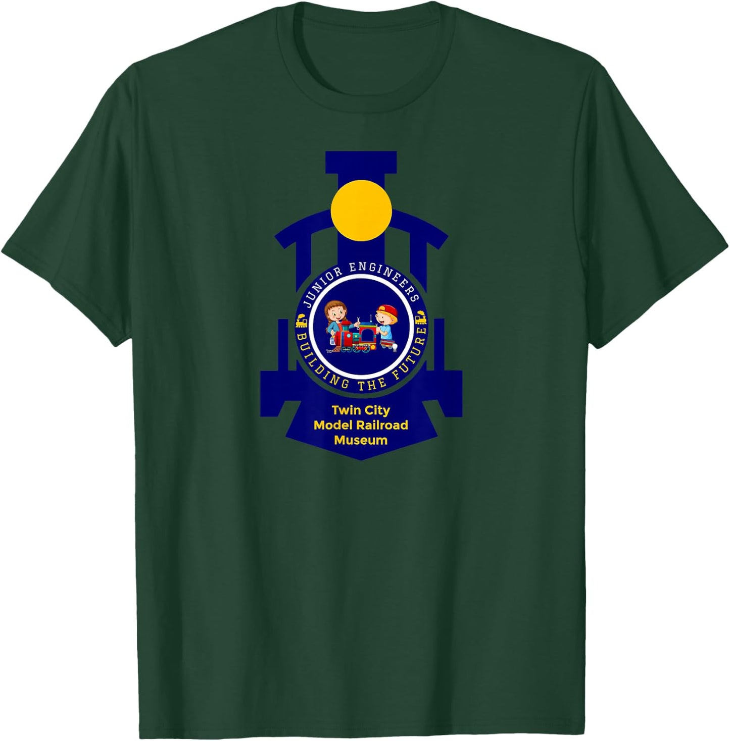 Junior Engineers | Twin City Model Railroad Museum T-Shirt - T-Shirt | Forest