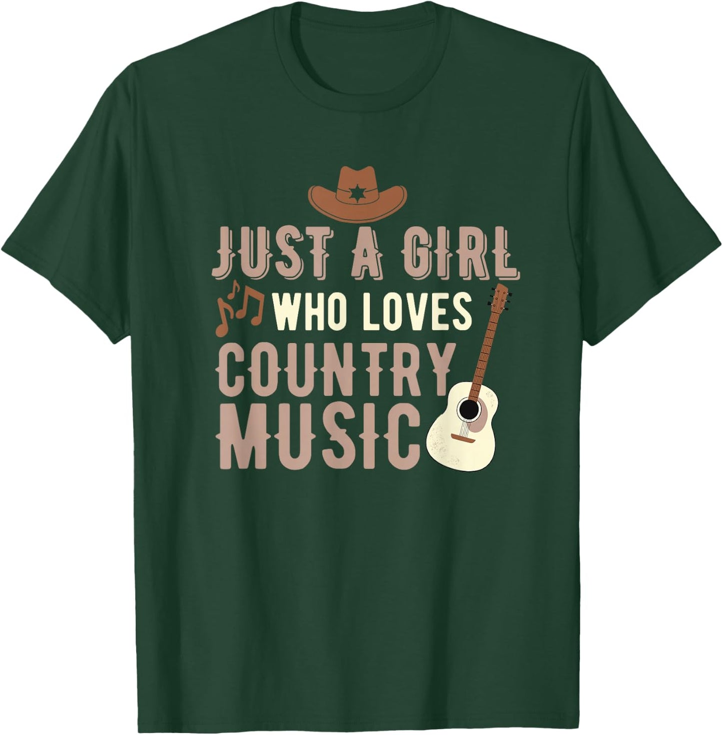 Just A Girl Who Loves Country Music Small T-Shirt - T-Shirt | Forest