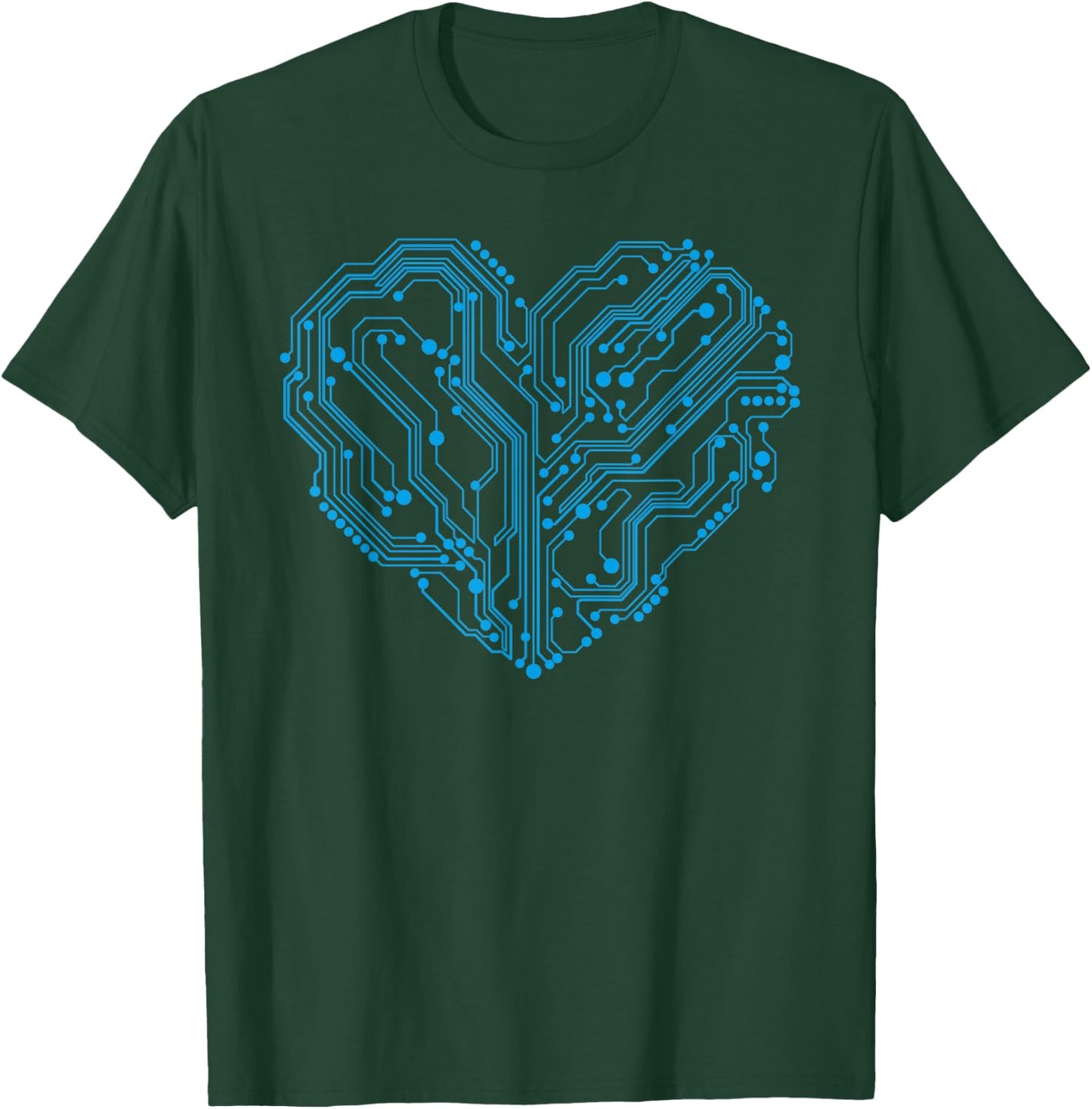 Cyber Circuit Heart Valentines Day Engineer Programmer Coder T-Shirt - T-Shirt | Forest