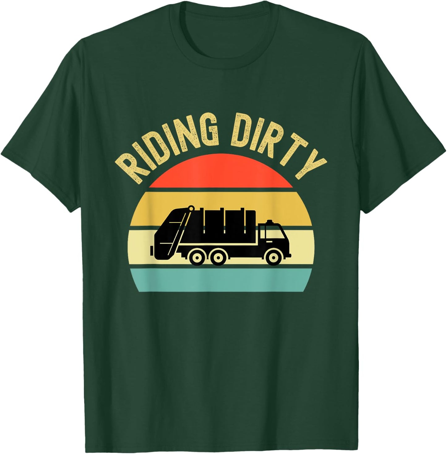 Recycling Garbage Truck Riding Dirty Sunset Toddler 5T 4T 3T T-Shirt - T-Shirt | Forest