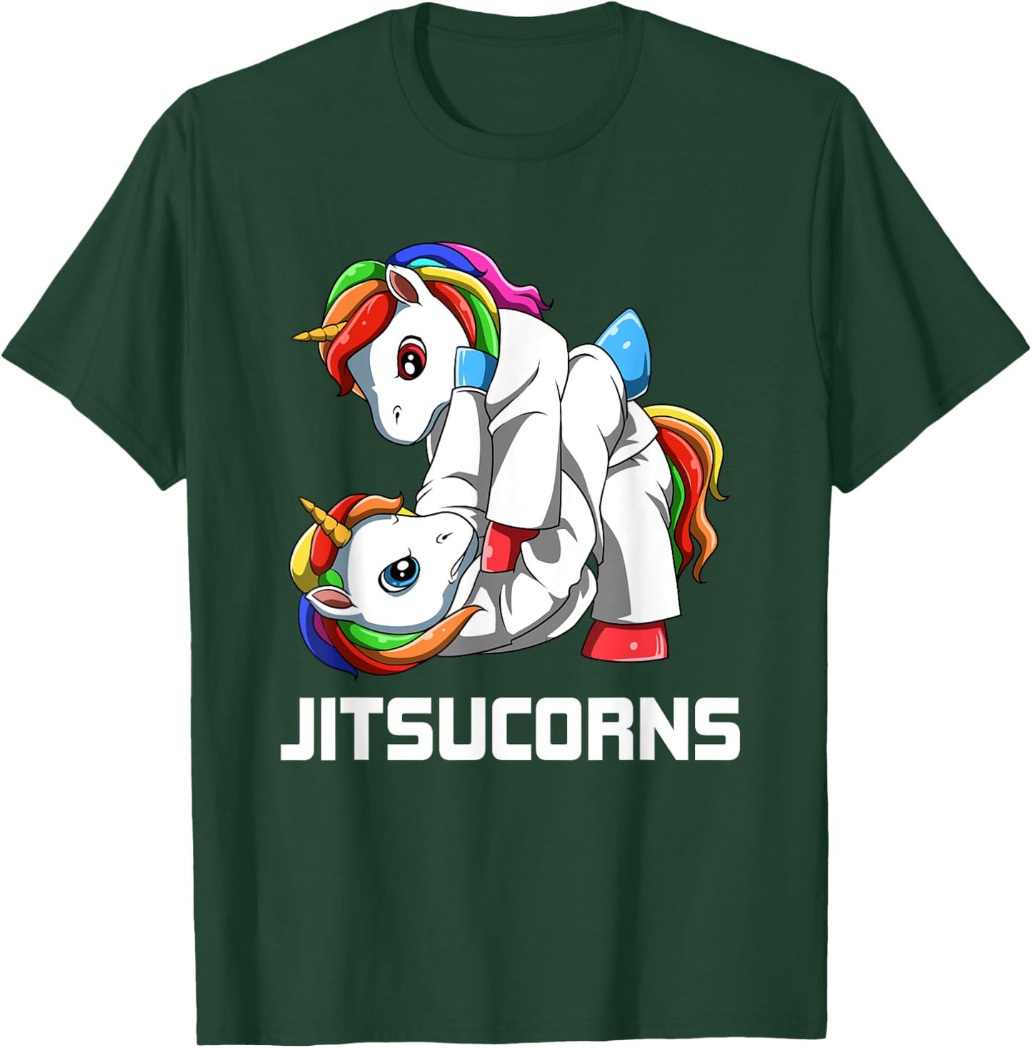 Jitsucorn Unicorn Jiu Jitsu Grappling T-Shirt - T-Shirt | Forest