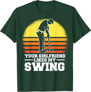 Your Girlfriend Likes My Swing Funny Golf Kids T-Shirt - T-Shirt | Forest