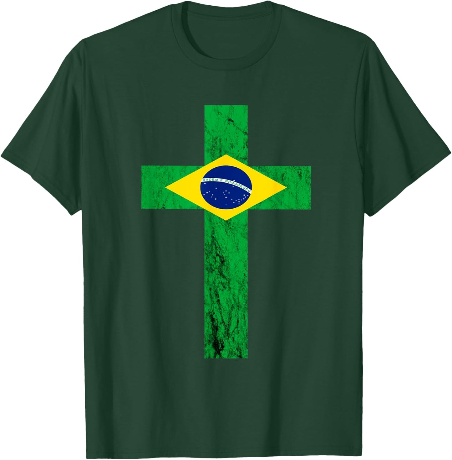 Brazil Jesus Cross Brazileiro Christian T-Shirt - T-Shirt | Forest