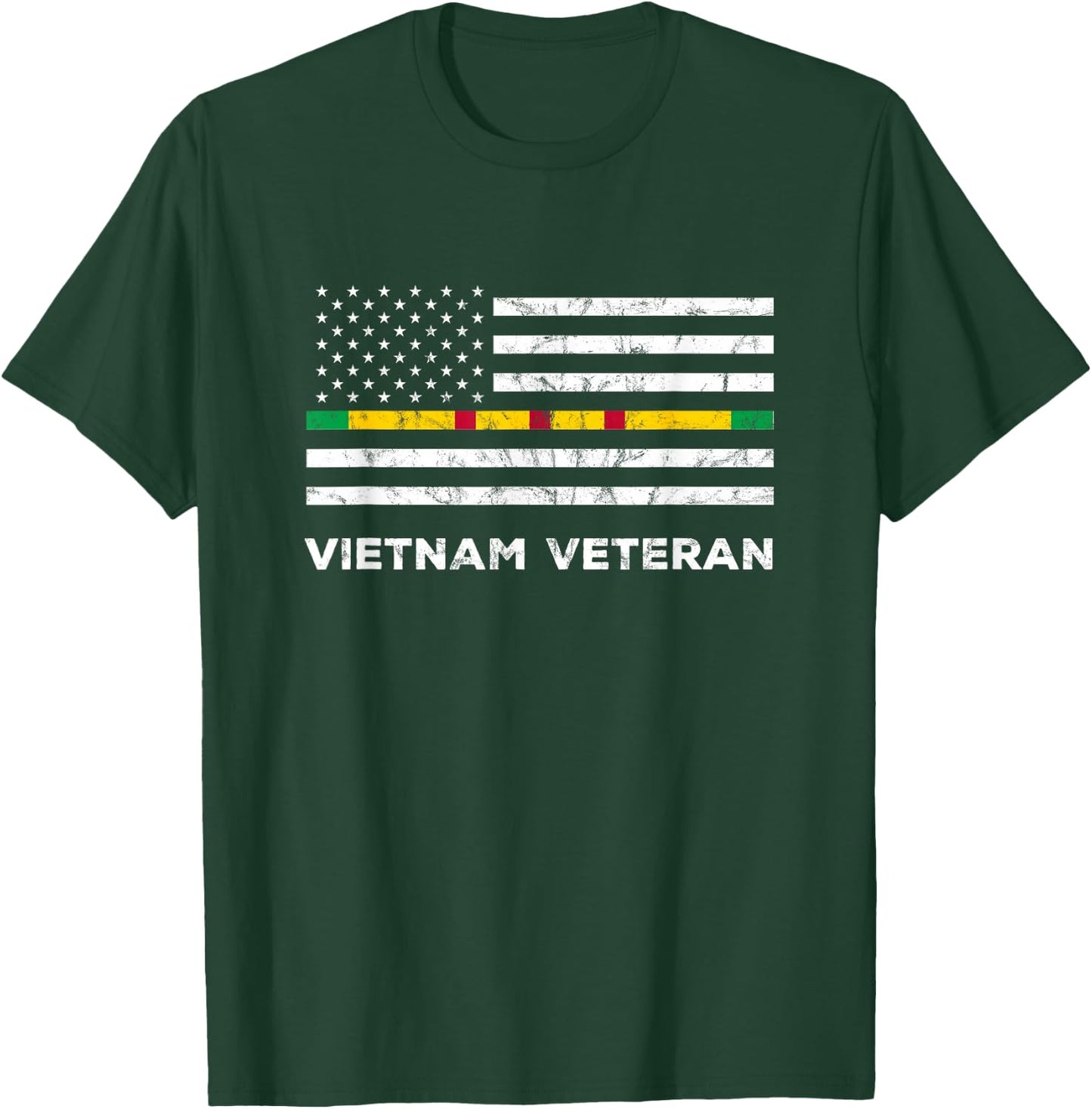 Vietnam Veteran Thin Line American Flag Pride Men T-Shirt - T-Shirt | Forest