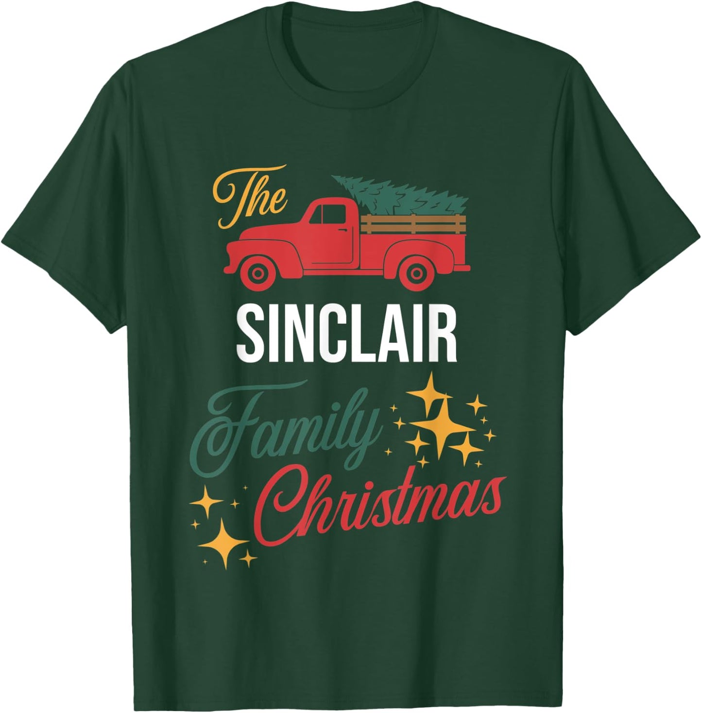 The Sinclair Family Christmas Matching Pajamas Group Gift T-Shirt - T-Shirt | Forest