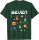 7 Year Old Outer Space Birthday Party Solar Planets 7th Gift T-Shirt - T-Shirt | Forest