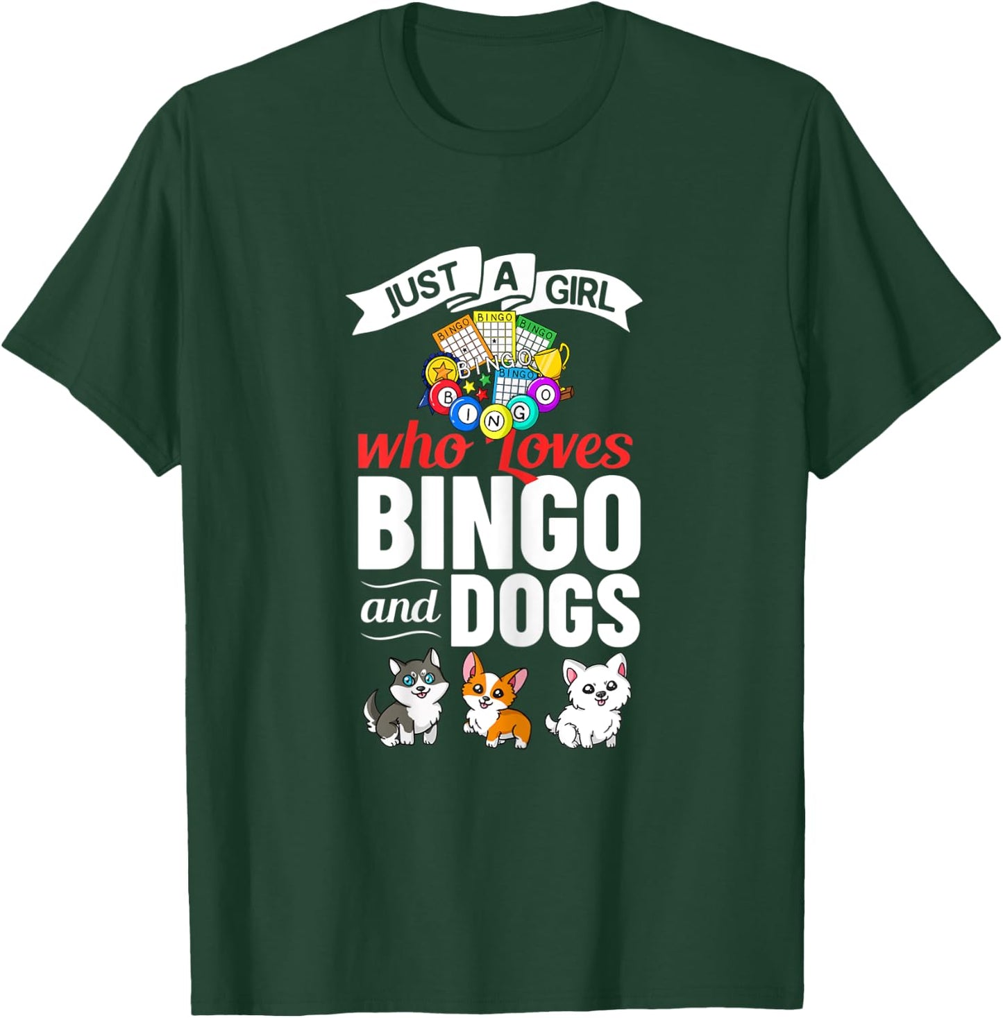 Dog Bingo Game Player Caller Card Board Balls T-Shirt - T-Shirt | Forest