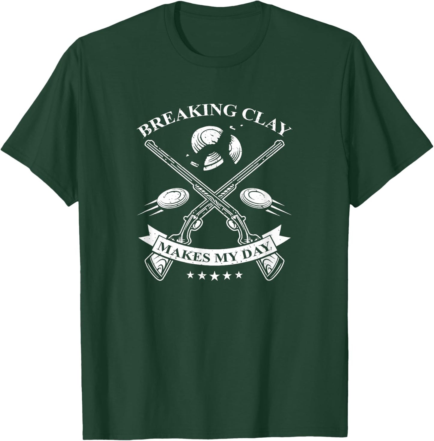 Funny Trap Shooting Shirt - Breaking Clay Makes My Day T-Shirt - T-Shirt | Forest