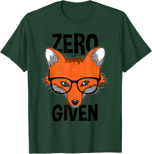 Zero Fox Given Funny Idgaf Foxes Pun Gift Women T-Shirt - T-Shirt | Forest