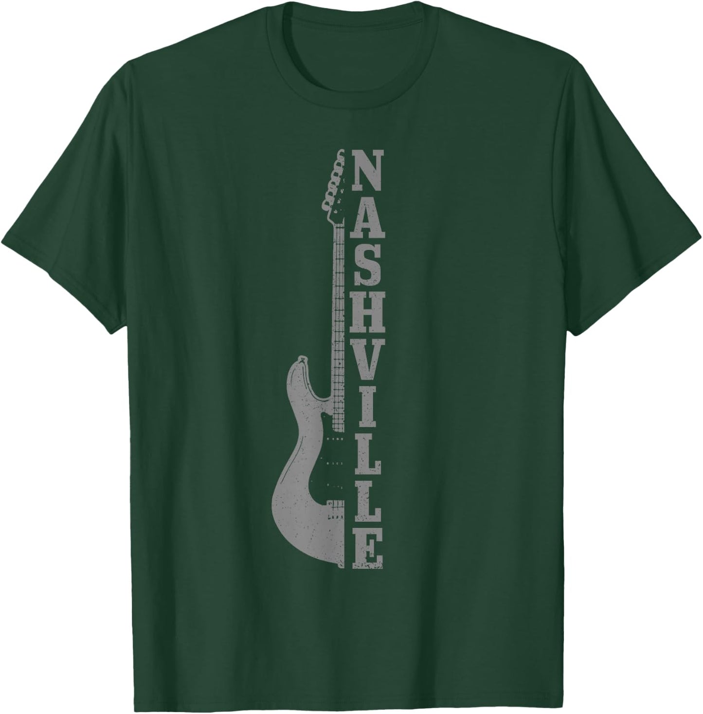 Nashville Tennessee Vintage Country Music City Guitar T-Shirt - T-Shirt | Forest