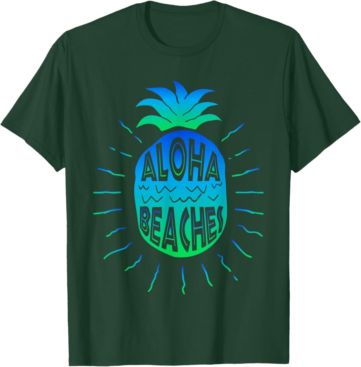 Aloha Beaches | Hawaii Beach Summer Vacation Men Women Gifts T-Shirt - T-Shirt | Forest