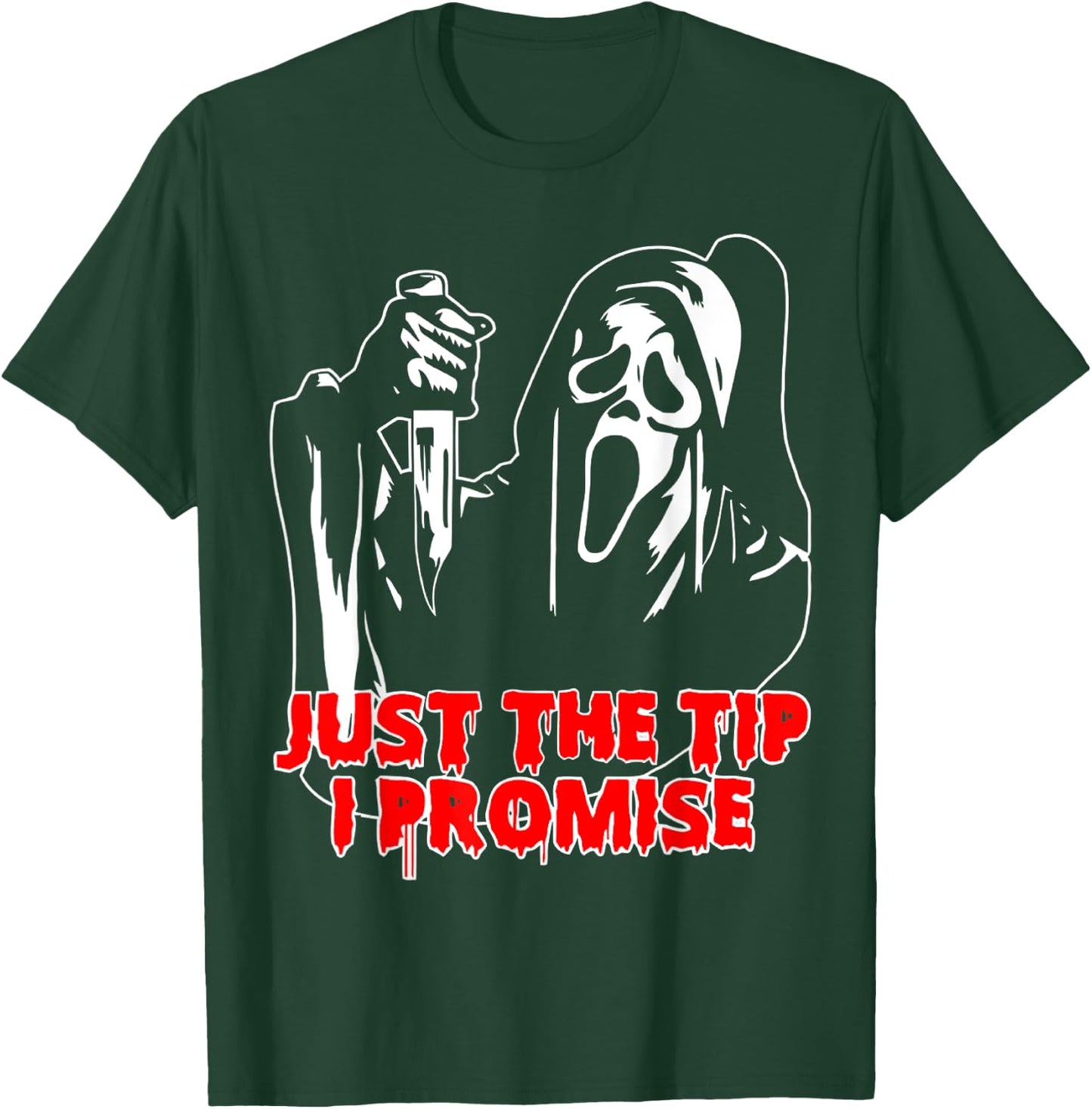 Men Just The Tip I Promise - Horror skeleton skull Halloween T-Shirt - T-Shirt | Forest