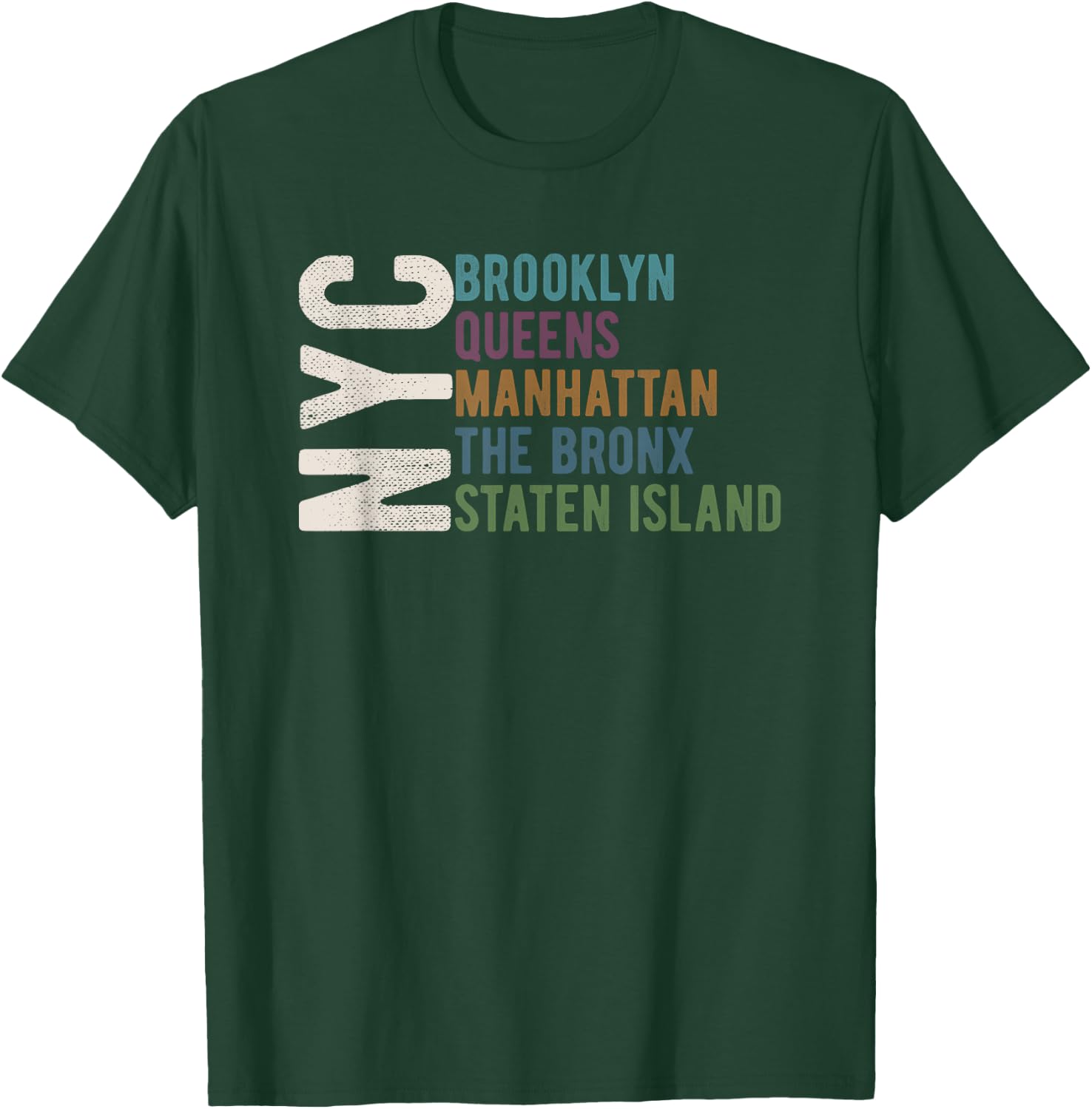 NY 5 Boroughs Five Boroughs NYC Lovers and Residents T-Shirt - T-Shirt | Forest