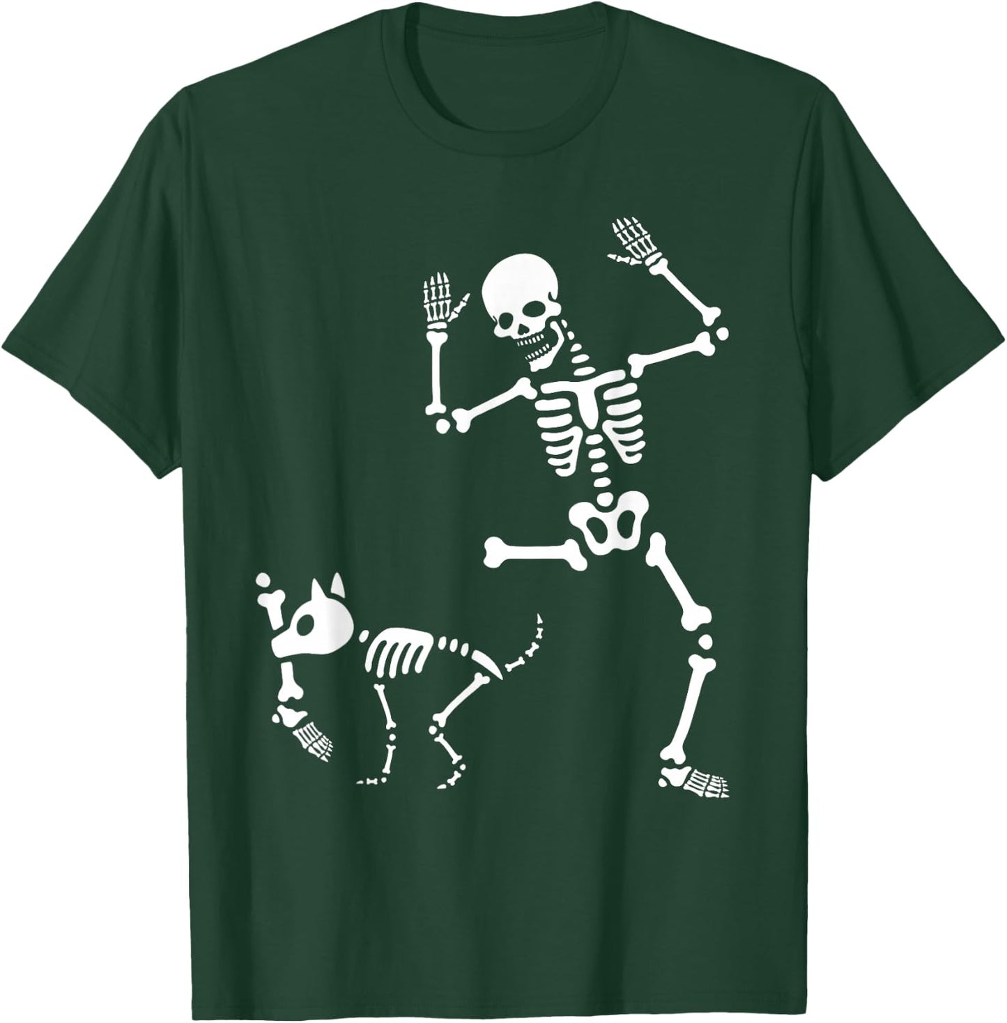 Skeleton Bones Halloween Dog Trick Or Treating Puppy Breeder T-Shirt - T-Shirt | Forest