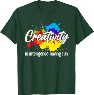 Cute Creativity Art Women Creative Drawing Teacher T-Shirt - T-Shirt | Forest