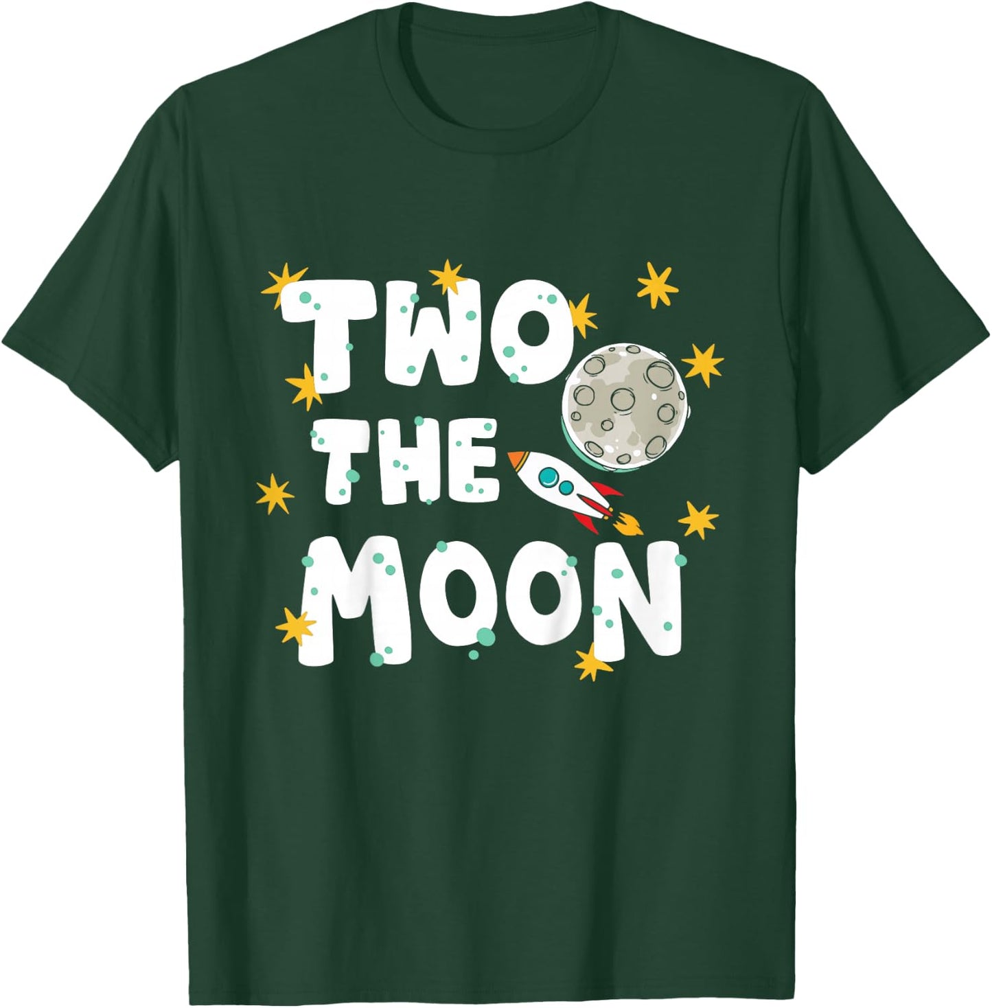 Kids Two The Moon 2 Year Old Birthday Boy Space Astronaut Bday T-Shirt - T-Shirt | Forest