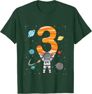 3rd Birthday Astronaut 3 Years Old Birthday Boy Gifts T-Shirt - T-Shirt | Forest