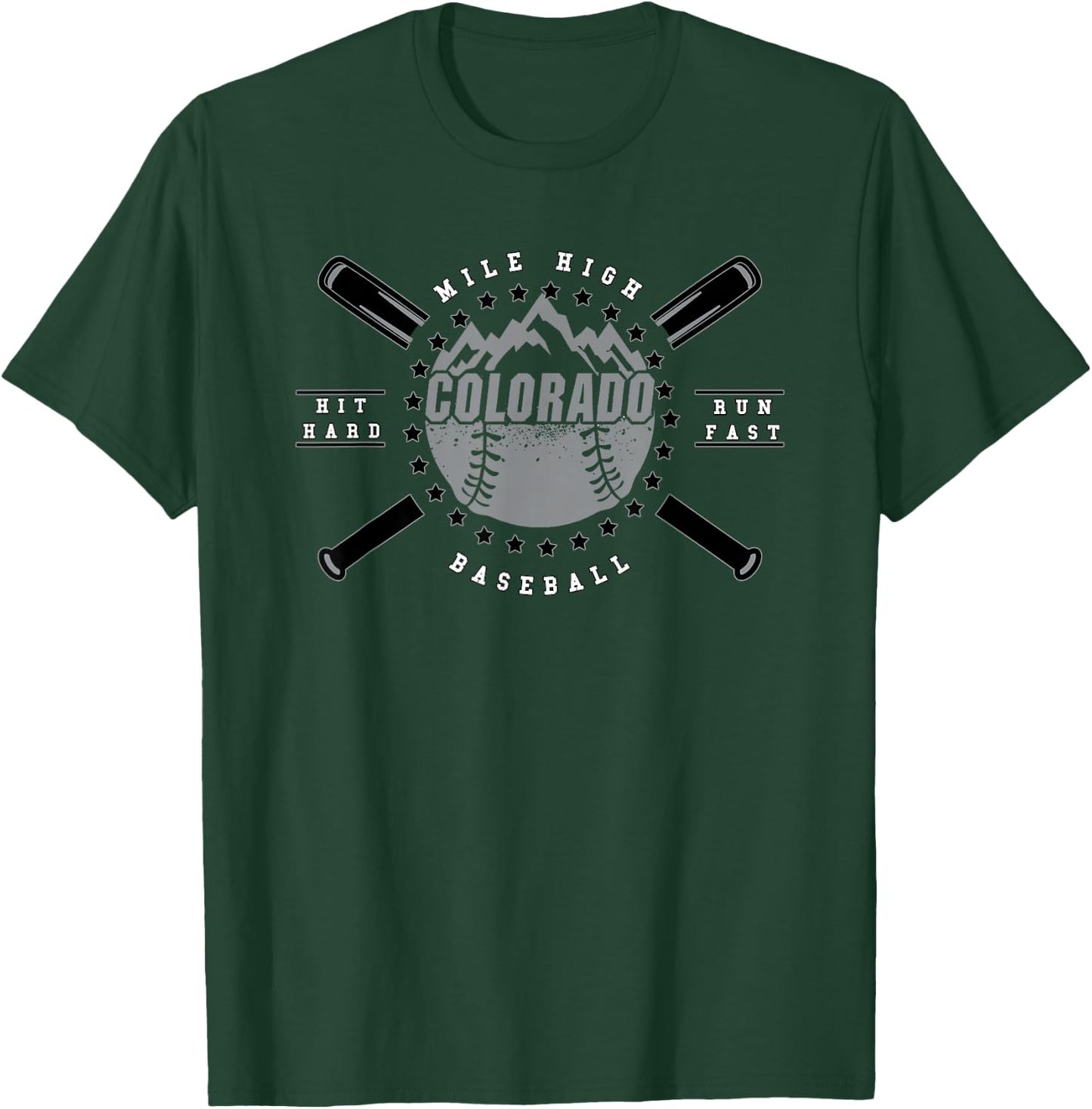 Colorado Baseball - Rocky Mountains Graphic Design T-Shirt - T-Shirt | Forest