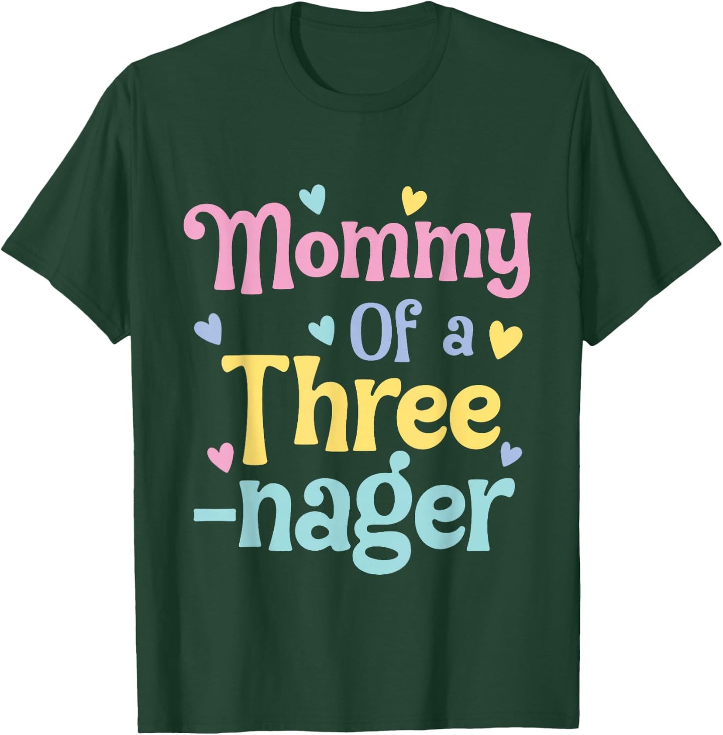 Mommy of A Threenager, 3rd Birthday Matching Family Party T-Shirt - T-Shirt | Forest
