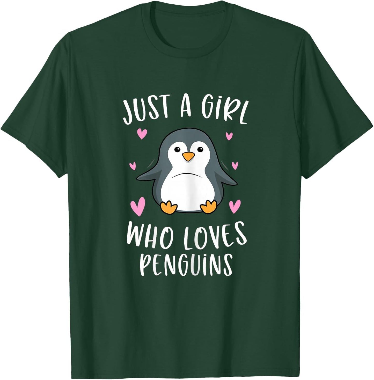 Just A Girl Who Loves Penguins Funny Penguin Gifts For Girls T-Shirt - T-Shirt | Forest