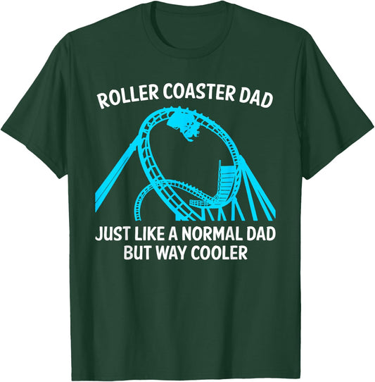 Funny Roller Coaster Designs For Dad Men Amusement Parks T-Shirt - T-Shirt | Forest