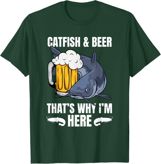 Catfish Fishing – Fisherman Beer Drinking Lover Catfish Bait T-Shirt - T-Shirt | Forest