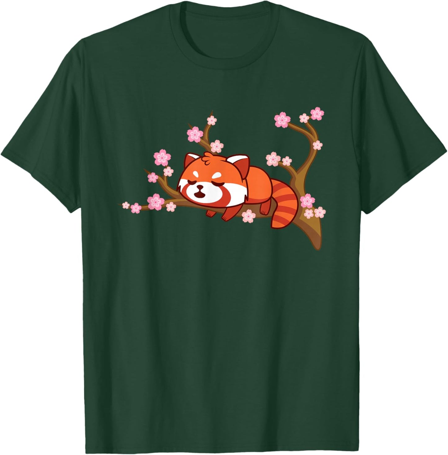 Funny Red Panda Kawaii Japanese Cherry Blossom Flower Gifts Small T-Shirt - T-Shirt | Forest