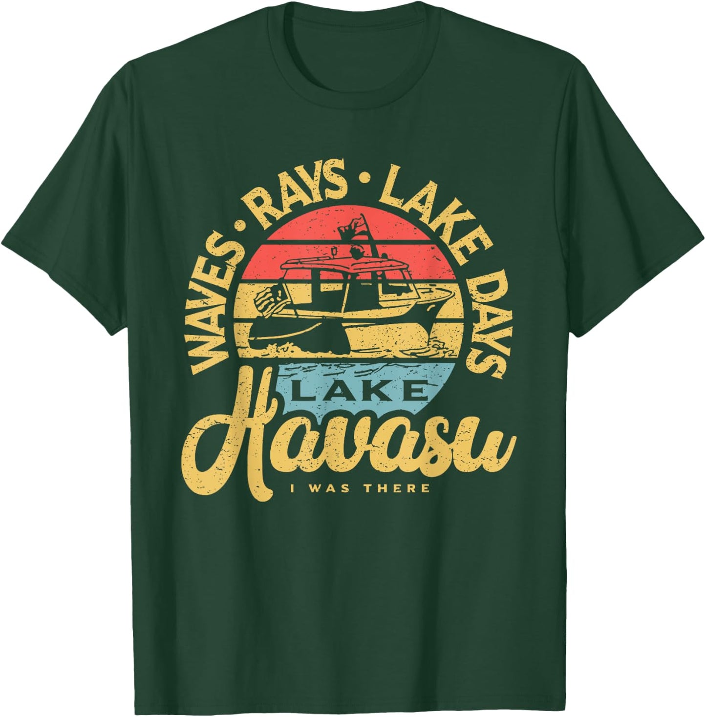 Lake Havasu Arizona Boat Sandbar Party Summer Vacation Men Women T-Shirt - T-Shirt | Forest