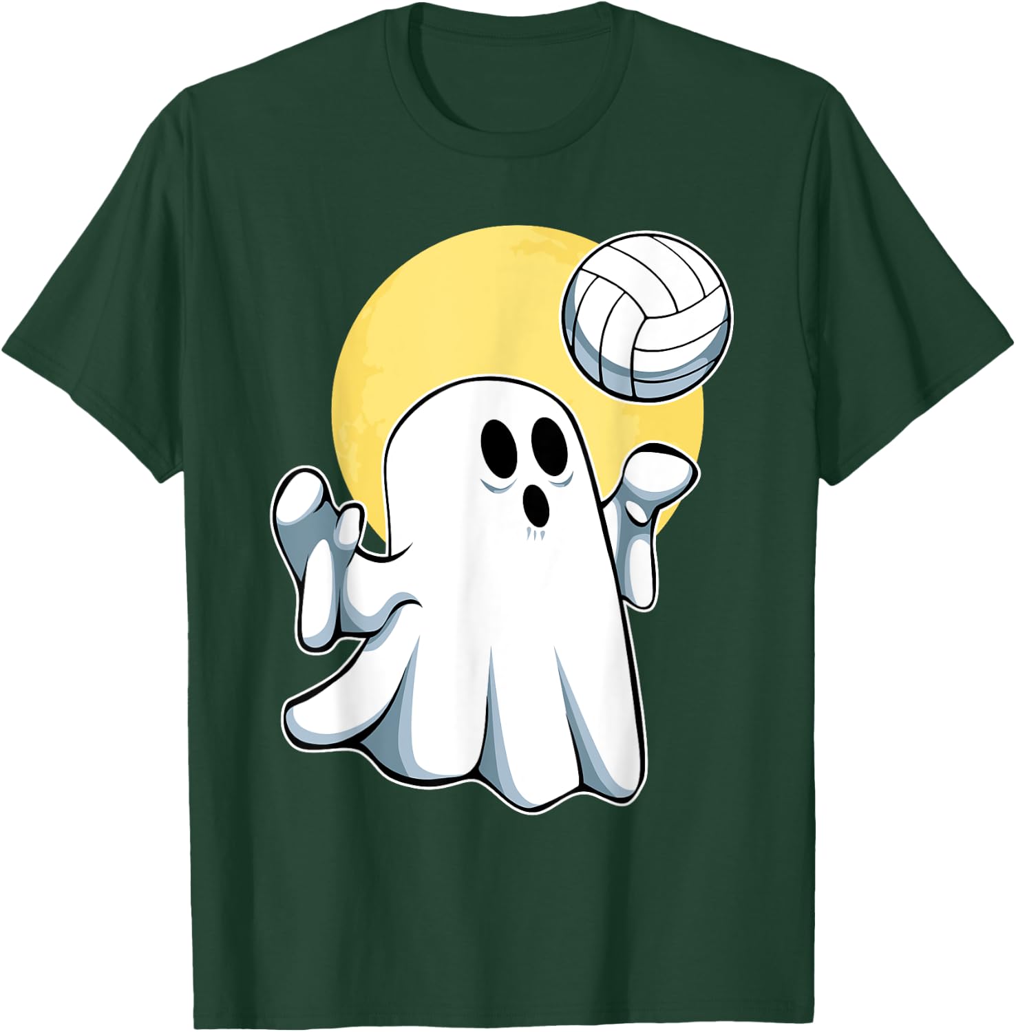 Ghost Volleyball Player Lazy Halloween Costume Cute Sport T-Shirt - T-Shirt | Forest
