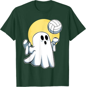 Ghost Volleyball Player Lazy Halloween Costume Cute Sport T-Shirt - T-Shirt | Forest