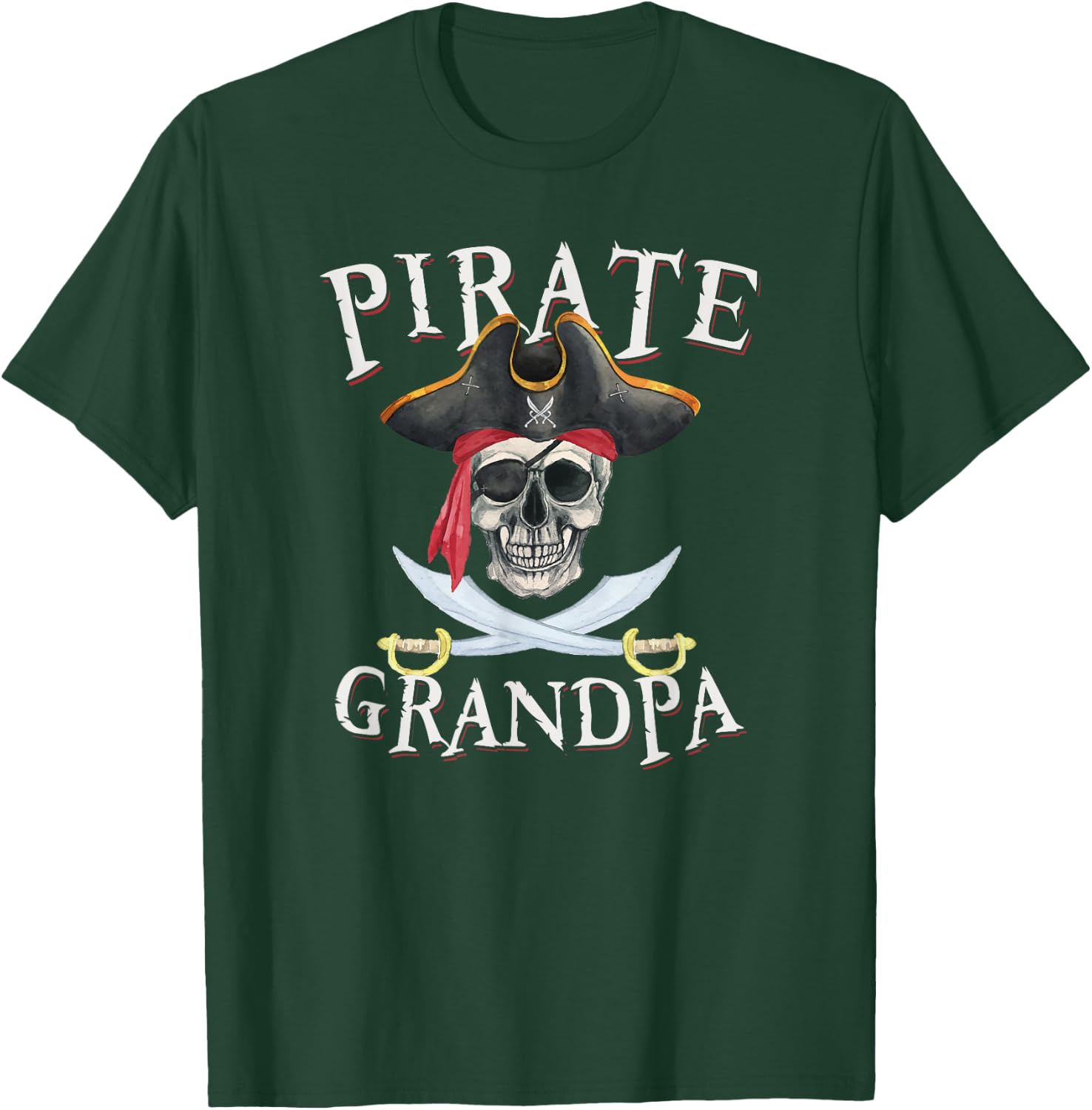 Pirate Grandpa Halloween Skull Pirate Hat T-Shirt - T-Shirt | Forest