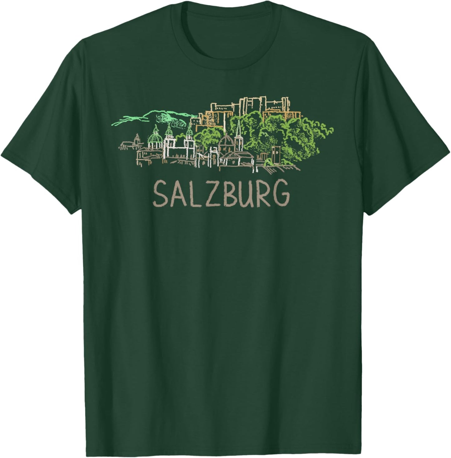 Salzburg Austria Art Gift Men Women T-Shirt - T-Shirt | Forest