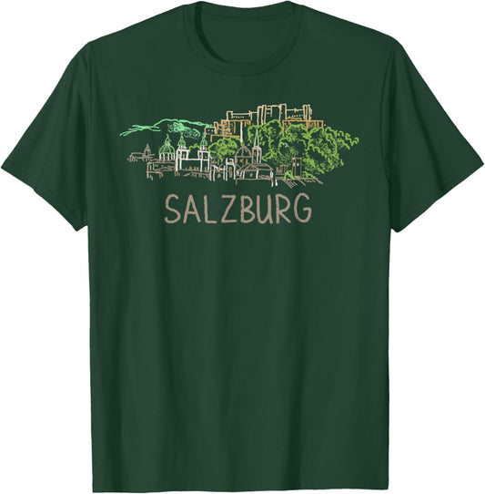 Salzburg Austria Art Gift Men Women T-Shirt - T-Shirt | Forest