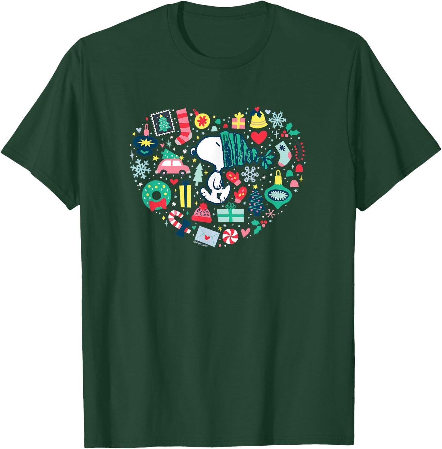 Peanuts - Snoopy Holiday Icons Heart T-Shirt - T-Shirt | Forest