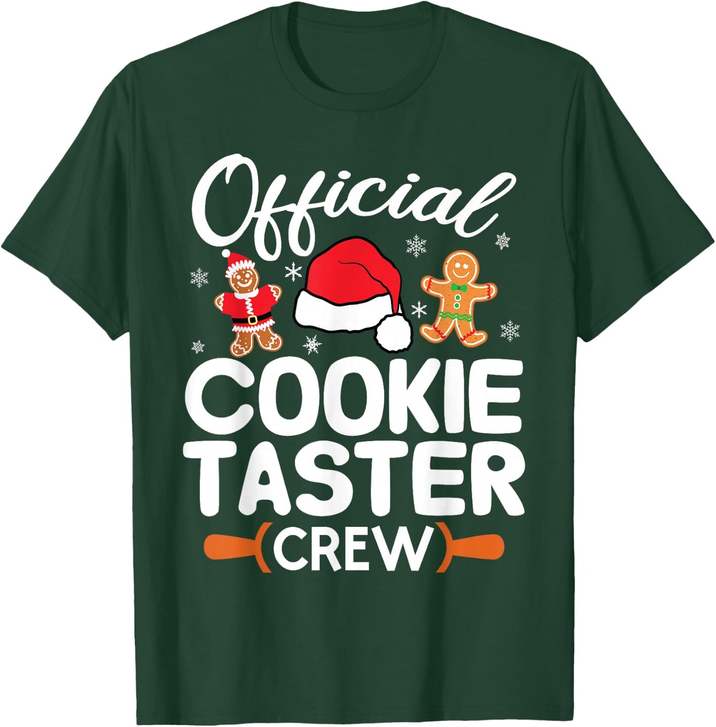 Funny Christmas Official Cookie Taster Crew Baking Team Xmas T-Shirt - T-Shirt | Forest