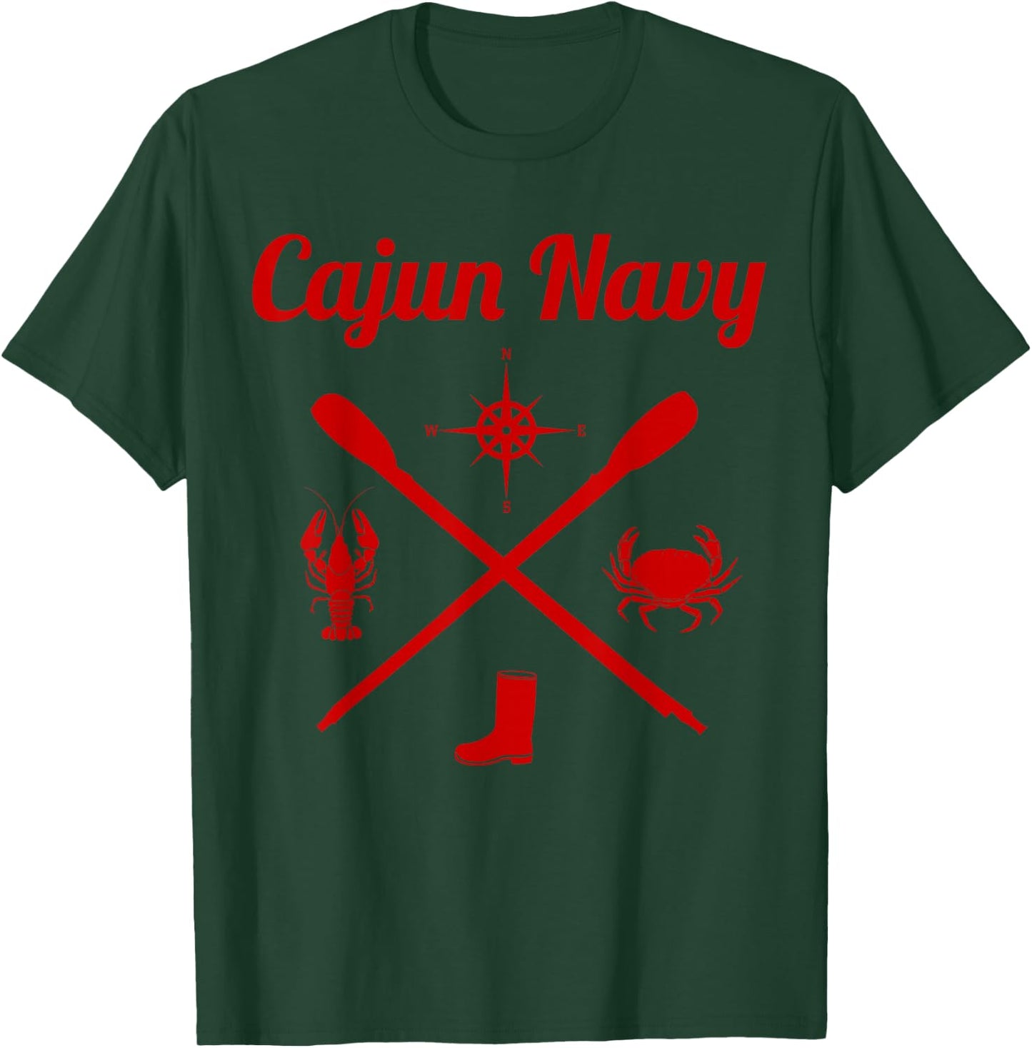 Cajun Navy Paddle Cross T-Shirt - T-Shirt | Forest