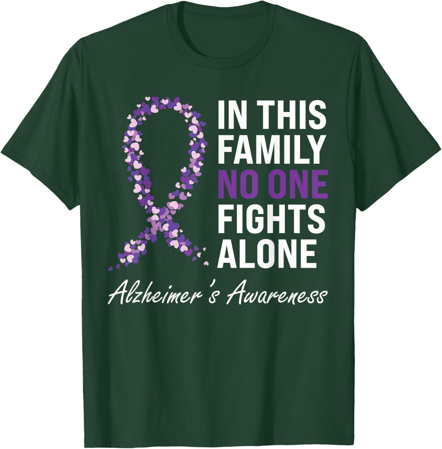 Alzheimer's Awareness Purple Ribbon Dementia Mom Dad Grandpa T-Shirt - T-Shirt | Forest