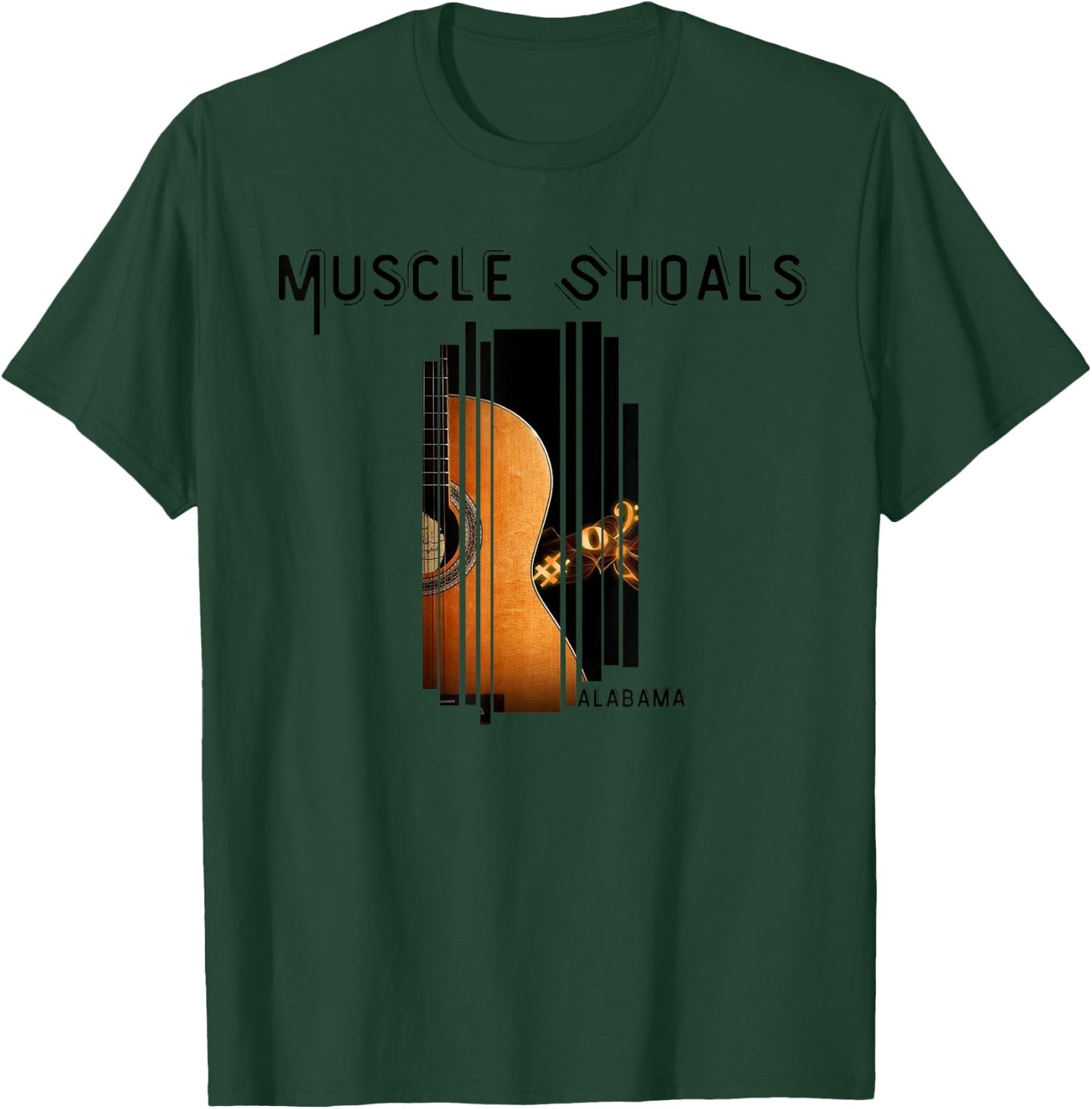 Muscle Shoals Alabama AL Distressed Grunge Text Music City T-Shirt - T-Shirt | Forest