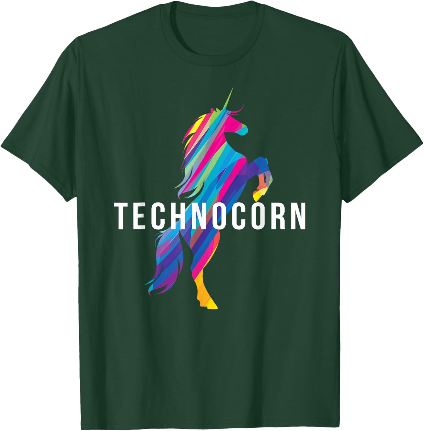 Technocorn I Electronic Raver Music DJ Festival Unicorn T-Shirt - T-Shirt | Forest