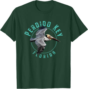 Perdido Key Florida Pelican Design T-Shirt - T-Shirt | Forest