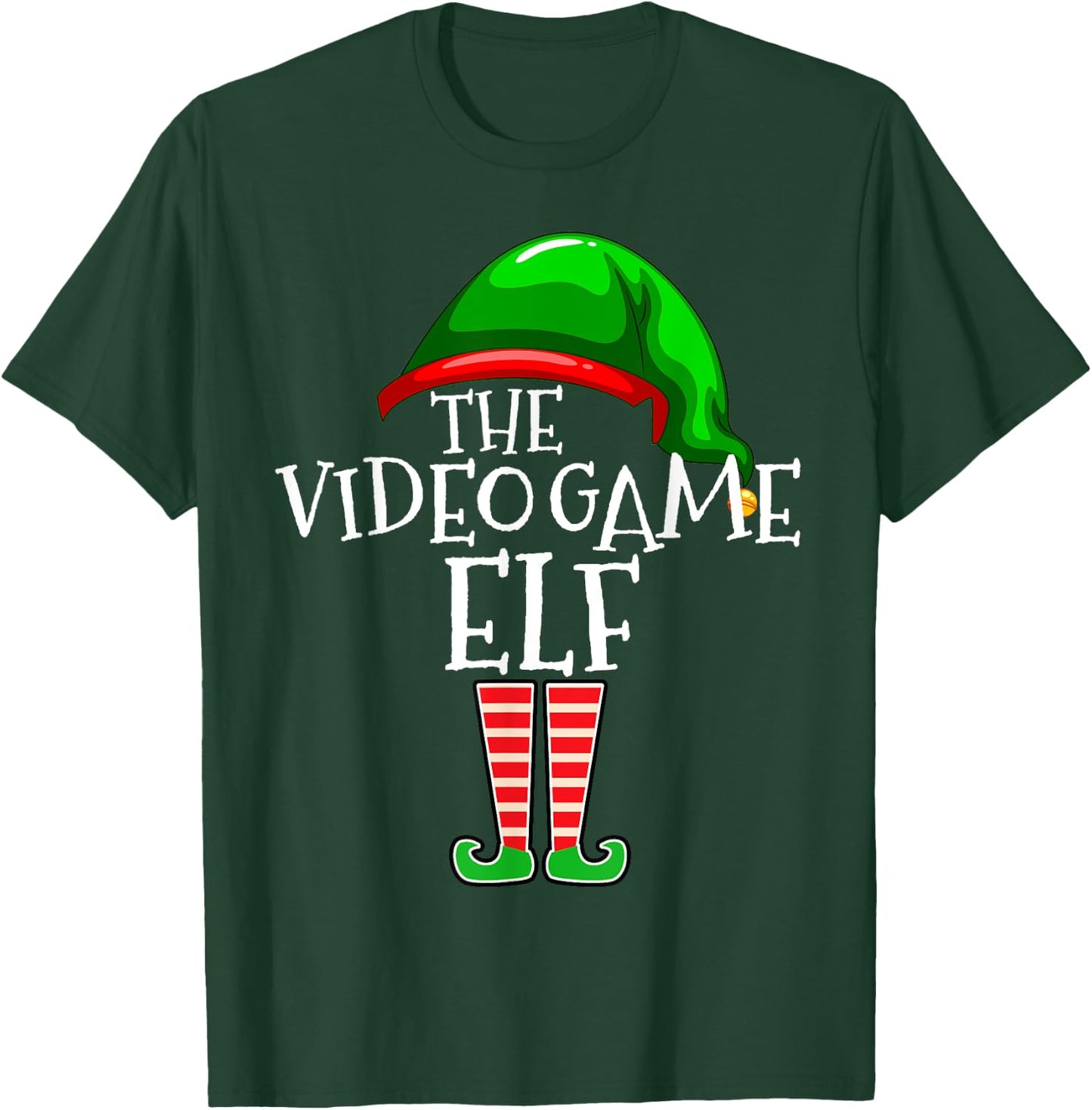 Video Game Elf Group Matching Family Christmas Gamer T-Shirt - T-Shirt | Forest